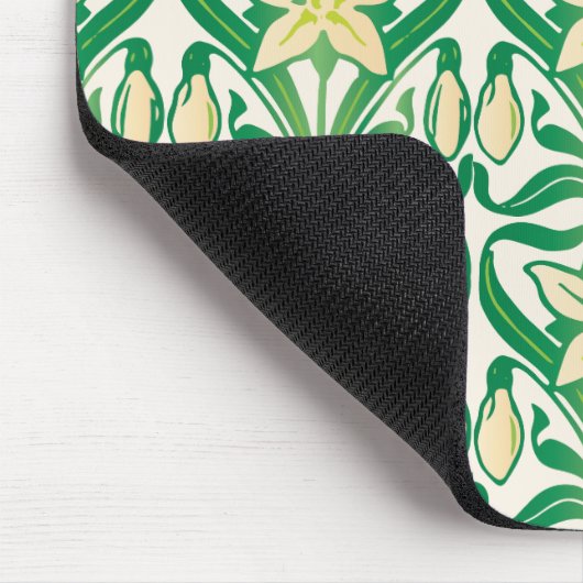 Vintages Jugendstil-Schneeschuhwandermuster Mousepad (Ecke)