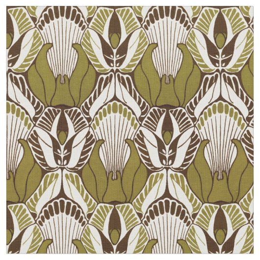 Vintages Jugendstil-Sigalion-Muster von K. Moser Stoff (Nahaufnahme)