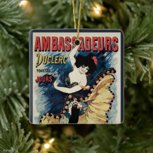 Vintages Jugendstil, Spanischer Flamenco-Tänzer Keramikornament