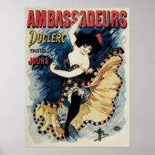 Vintages Jugendstil, Spanischer Flamenco-Tänzer Poster (Vorne)