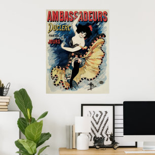 Vintages Jugendstil, Spanischer Flamenco-Tänzer Poster