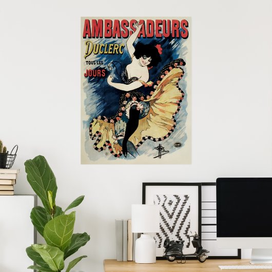 Vintages Jugendstil, Spanischer Flamenco-Tänzer Poster (Heimbüro)