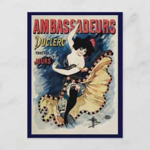 Vintages Jugendstil, Spanischer Flamenco-Tänzer Postkarte