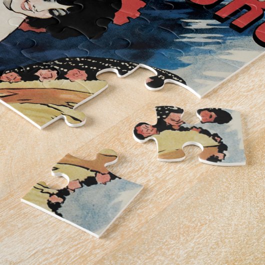 Vintages Jugendstil, Spanischer Flamenco-Tänzer Puzzle (Seite)
