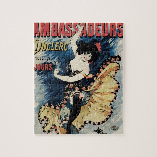 Vintages Jugendstil, Spanischer Flamenco-Tänzer Puzzle (Vertikal)