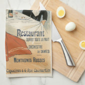 Vintages Jugendstil, Taverne Olympia Restaurant Geschirrtuch (Viertel Falte)