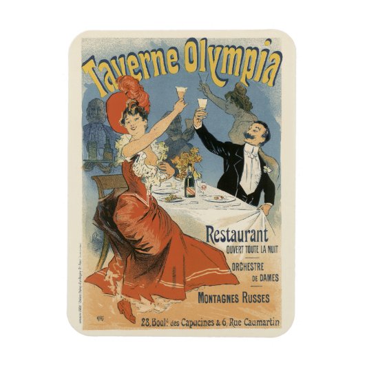 Vintages Jugendstil, Taverne Olympia Restaurant Magnet (Vertikal)