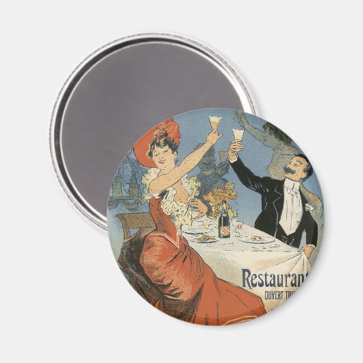 Vintages Jugendstil, Taverne Olympia Restaurant Magnet (Vorderseite/Rückseite)