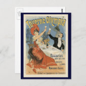 Vintages Jugendstil, Taverne Olympia Restaurant Postkarte (Vorne/Hinten)