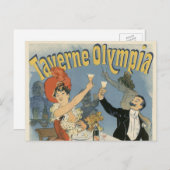 Vintages Jugendstil, Taverne Olympia Restaurant Postkarte (Vorne/Hinten)