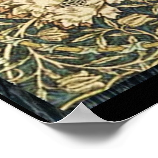 Vintages Jugendstil-Teakholz Poster (Ecke)