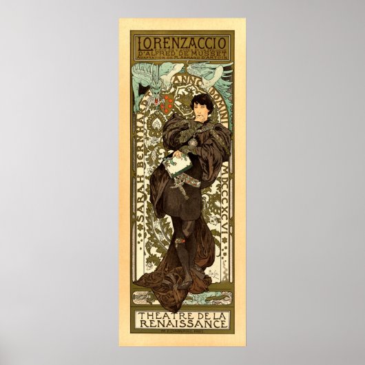 Vintages Jugendstil-Theater und von Mucha Poster (Vorne)