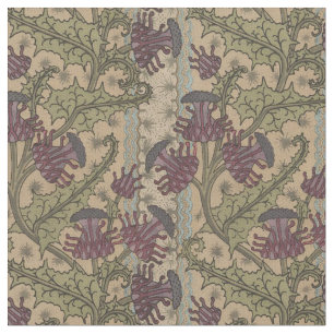 Vintages Jugendstil-Thistle-Muster von J. Milesi Stoff