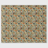 Vintages Jugendstil-Thistles Cicadas Muster Geschenkpapier (Flach)