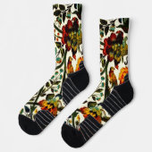 Vintages Jugendstil-Thistles Cicadas Muster Socken (Links)