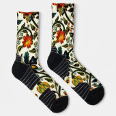 Vintages Jugendstil-Thistles Cicadas Muster Socken (Rechts)