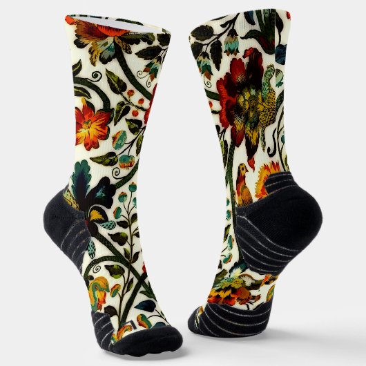 Vintages Jugendstil-Thistles Cicadas Muster Socken (Gewinkelt)