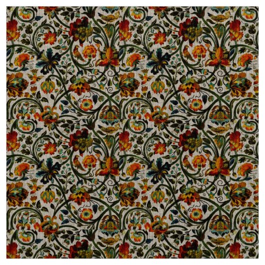 Vintages Jugendstil-Thistles Cicadas Muster Stoff (Muster)