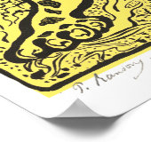 Vintages Jugendstil-Tiger im Dschungel Poster (Ecke)