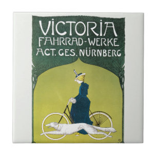 Vintages Jugendstil, Victoria Fahrrad Werke, Rehm Fliese