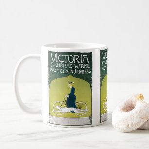 Vintages Jugendstil, Victoria Fahrrad Werke, Rehm Kaffeetasse