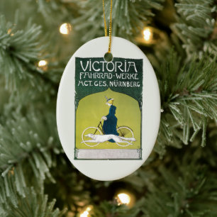 Vintages Jugendstil, Victoria Fahrrad Werke, Rehm Keramikornament