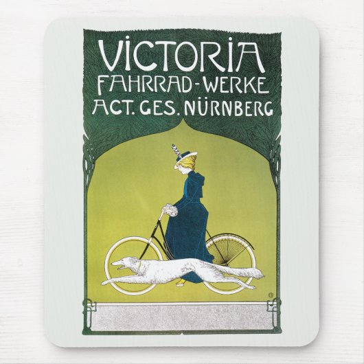 Vintages Jugendstil, Victoria Fahrrad Werke, Rehm Mousepad (Vorne)