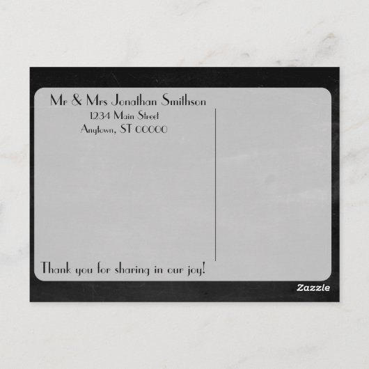 Vintages Jugendstil Vielen Dank Postkarte (Rückseite)