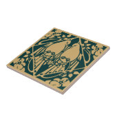 Vintages Jugendstil-Vogelpaarmuster Fliese (Seite)