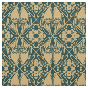 Vintages Jugendstil-Vogelpaarmuster Stoff