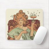 Vintages Jugendstil von Mucha, Champagner-Party Mousepad (Mit Mouse)