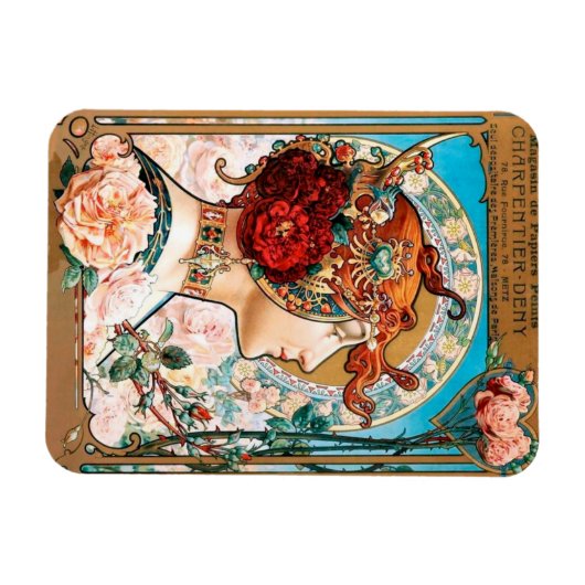 Vintages Jugendstil-Wallpaper Magnet (Horizontal)