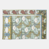 Vintages Jugendstil, Wasserlilie Garten Blume Geschirrtuch (Horizontal)