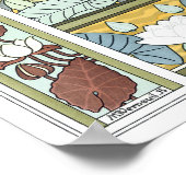 Vintages Jugendstil, Wasserlilie Garten Blume Poster (Ecke)