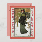 Vintages Jugendstil-Weihnachtsmagazin Feiertagspostkarte (Vorne/Hinten)