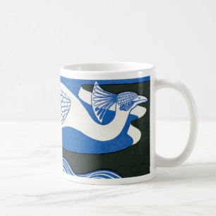 Vintages Jugendstil-Werbeplakat - Pfau Kaffeetasse