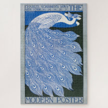 Vintages Jugendstil-Werbeplakat - Pfau
