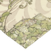 Vintages Jugendstil-Woman Blumenmuster von Mucha Tischdecke (Schrägansicht)