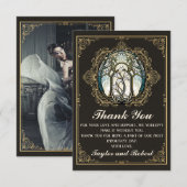 Vintages Jugendstilglas Dankeskarte (Vorne/Hinten)