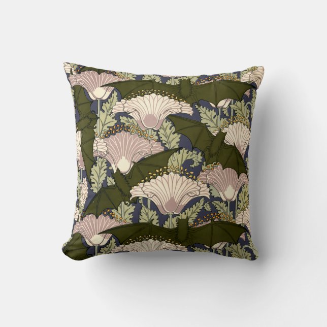 Vintages Jugendstilmuster Kissen (Vorderseite)