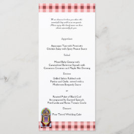 Vintages Jukebox-Hochzeitmenü der 50er Jahre Menükarte