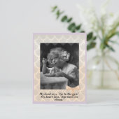 Vintages junges Mädchen mit Eiscreme Postkarte (Stehend Vorderseite)