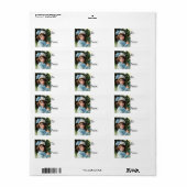 Vintages junges Mädchen mit Weihnachtsbaumgeschenk Adressaufkleber (Vorne)