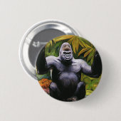 Vintages Jungle-Primat, Silverback Lowland Gorilla Button (Vorne & Hinten)