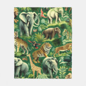 Vintages Jungtiermuster Fleecedecke (Vorderseite)