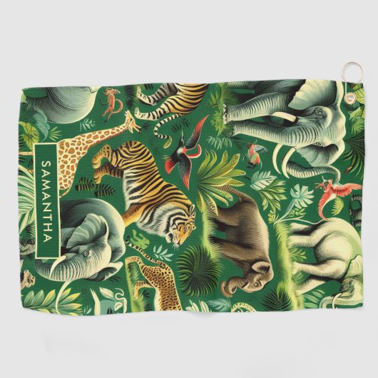 Vintages Jungtiermuster Golfhandtuch (Horizontal)