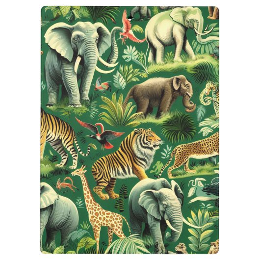 Vintages Jungtiermuster Klemmbrett (Rückseite)