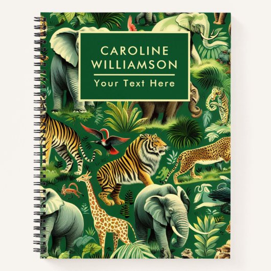 Vintages Jungtiermuster Notizblock (Vorderseite)