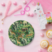 Vintages Jungtiermuster Pappteller (Party)