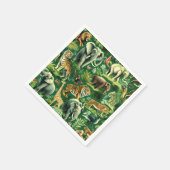 Vintages Jungtiermuster Serviette (Ecke)